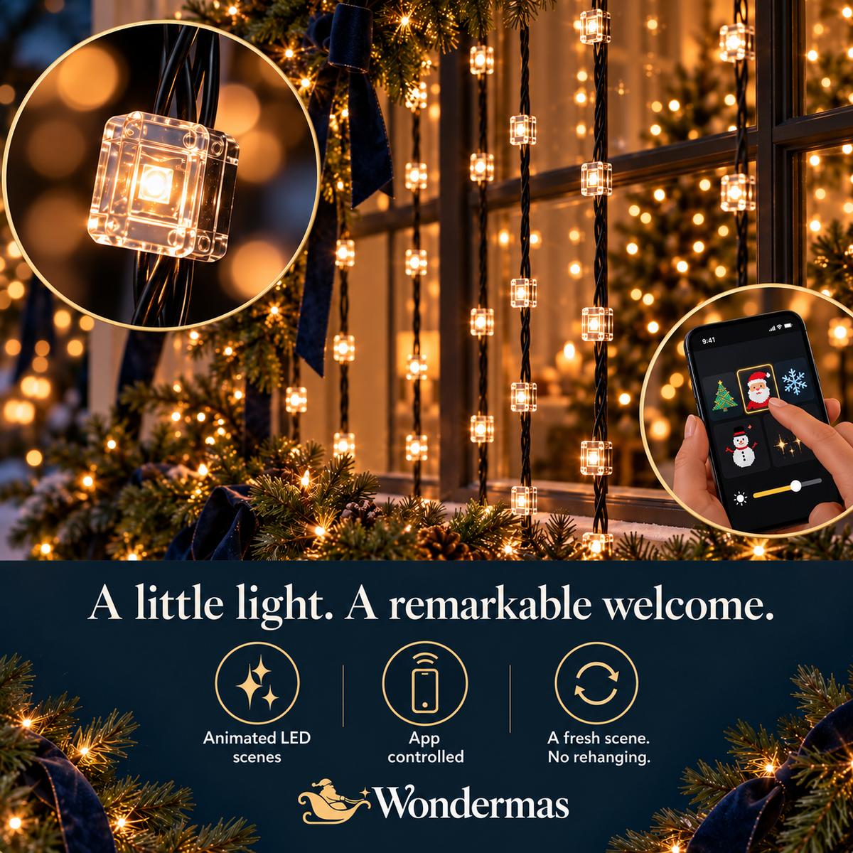 Wondermas curtain app detail with smartphone app control