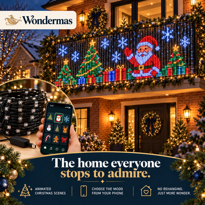 Wondermas curtain overview with smartphone app control