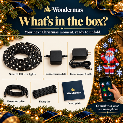 Wondermas tree set contents; operated using your own smartphone